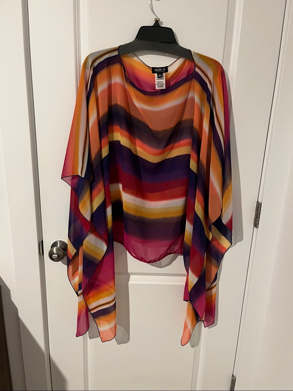 Allen B. By Allen Schwartz Multicolor Striped Chiffon Cape